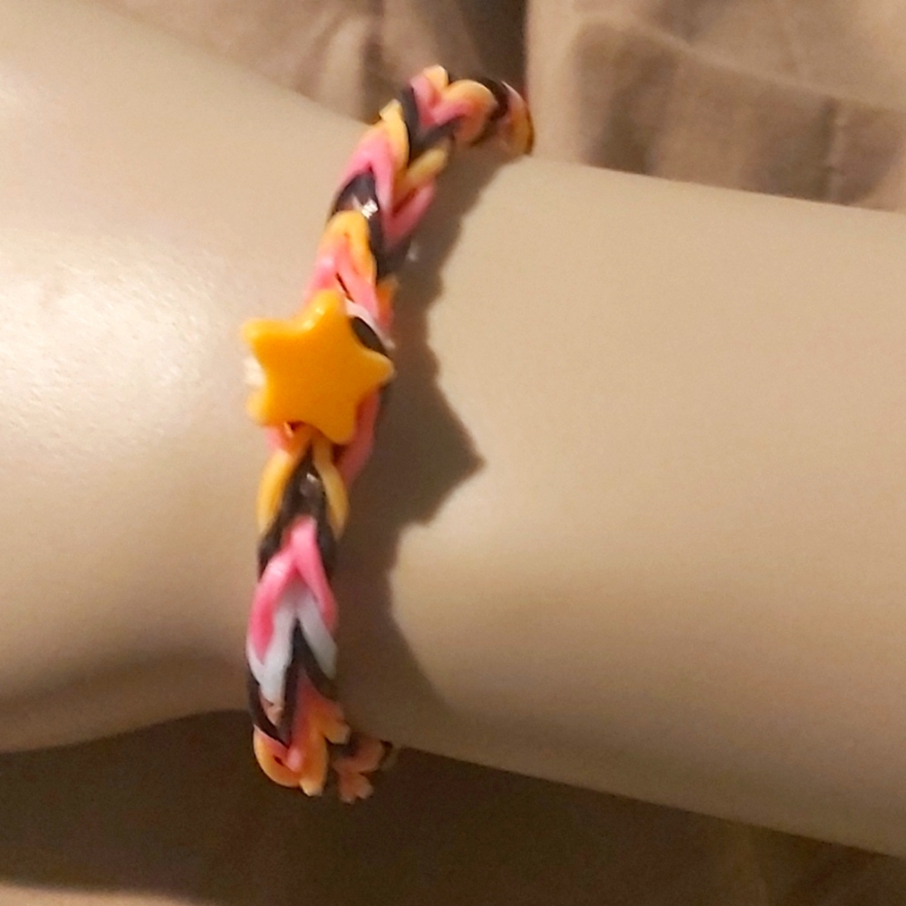 Orange black pink bracelet 😍 💕